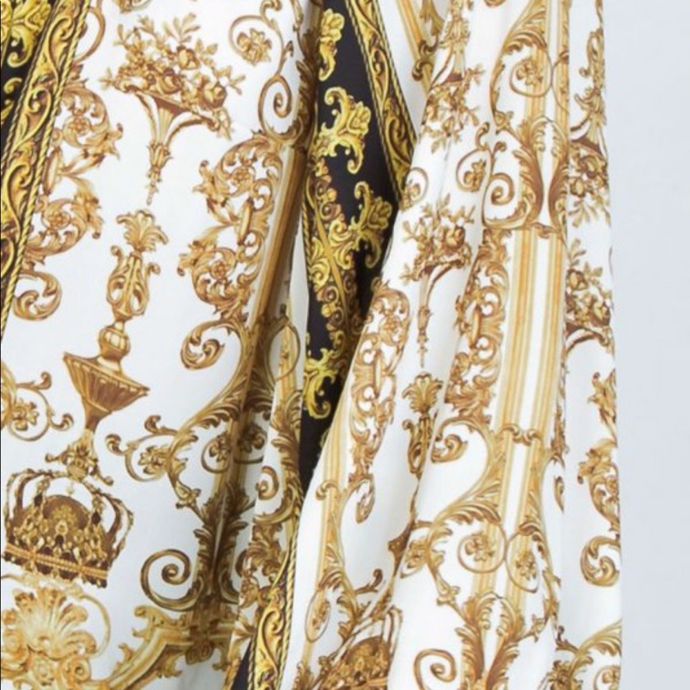 Flying Tomato collar Baroque Print gold blouse top - Picture 5 of 9